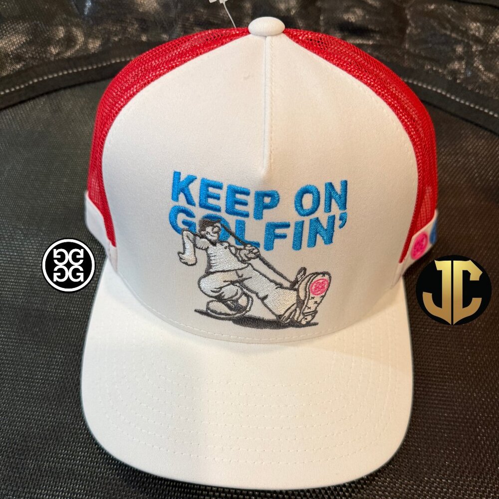 G/FORE Keep On Golfin Cotton Twill Trucker Golf Hat - Snow